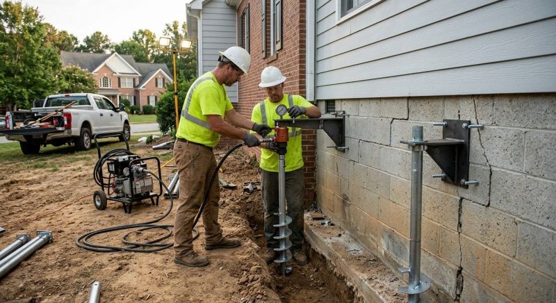 Helical Piers Installation in Shelby, NC